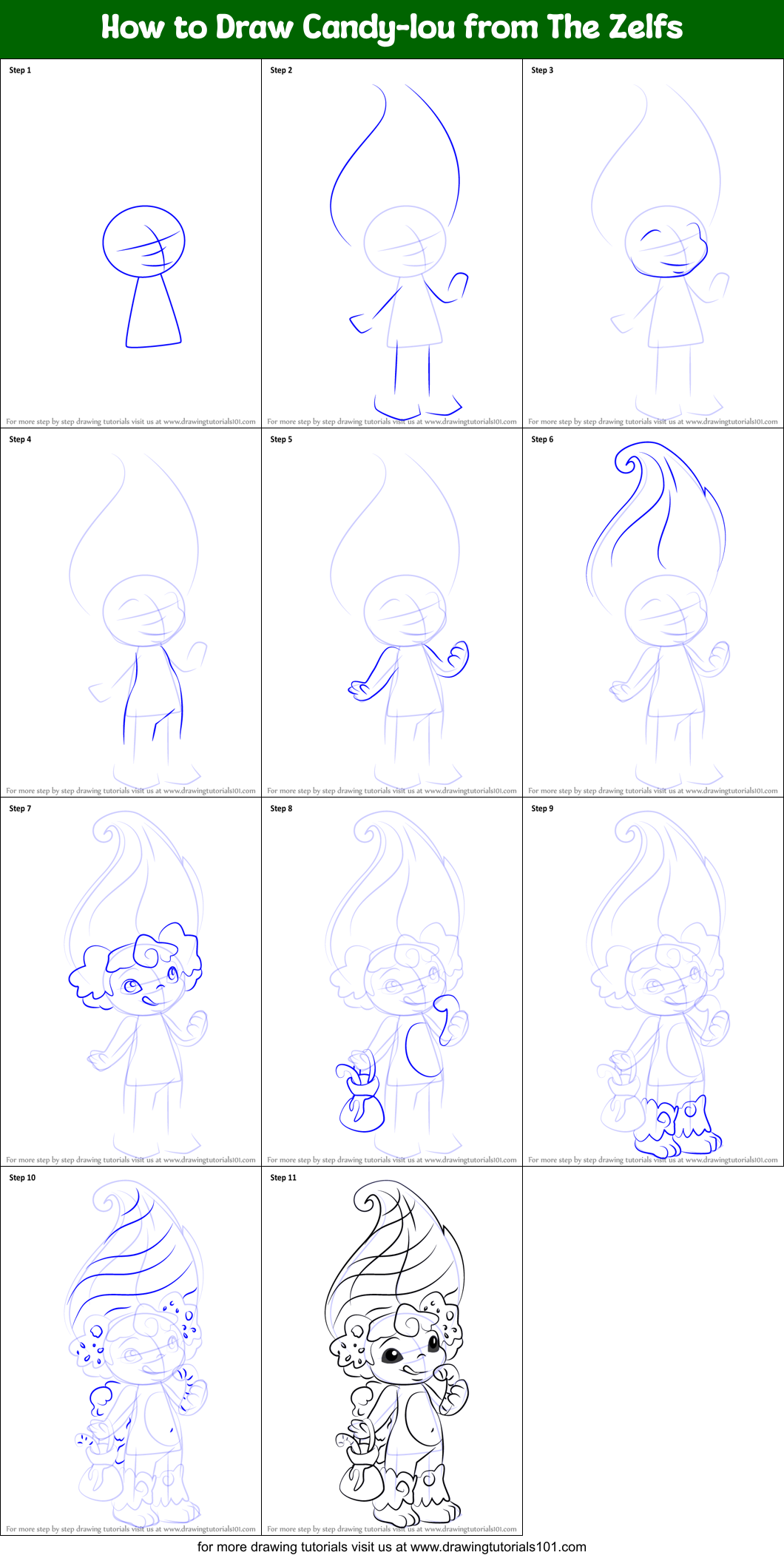 How to Draw Candy-lou from The Zelfs Printable Step by Step