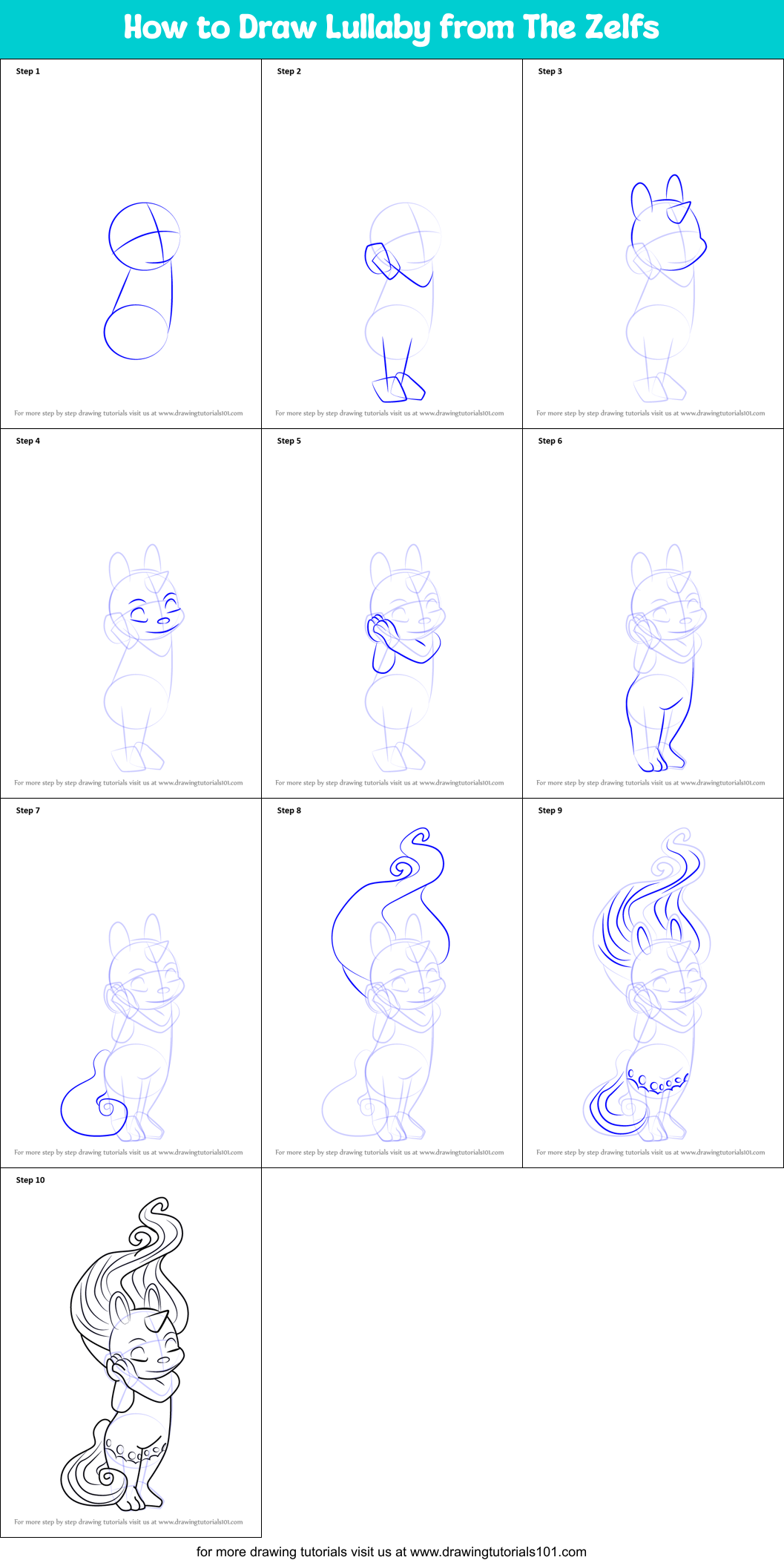 How to Draw Lullaby from The Zelfs Printable Step by Step