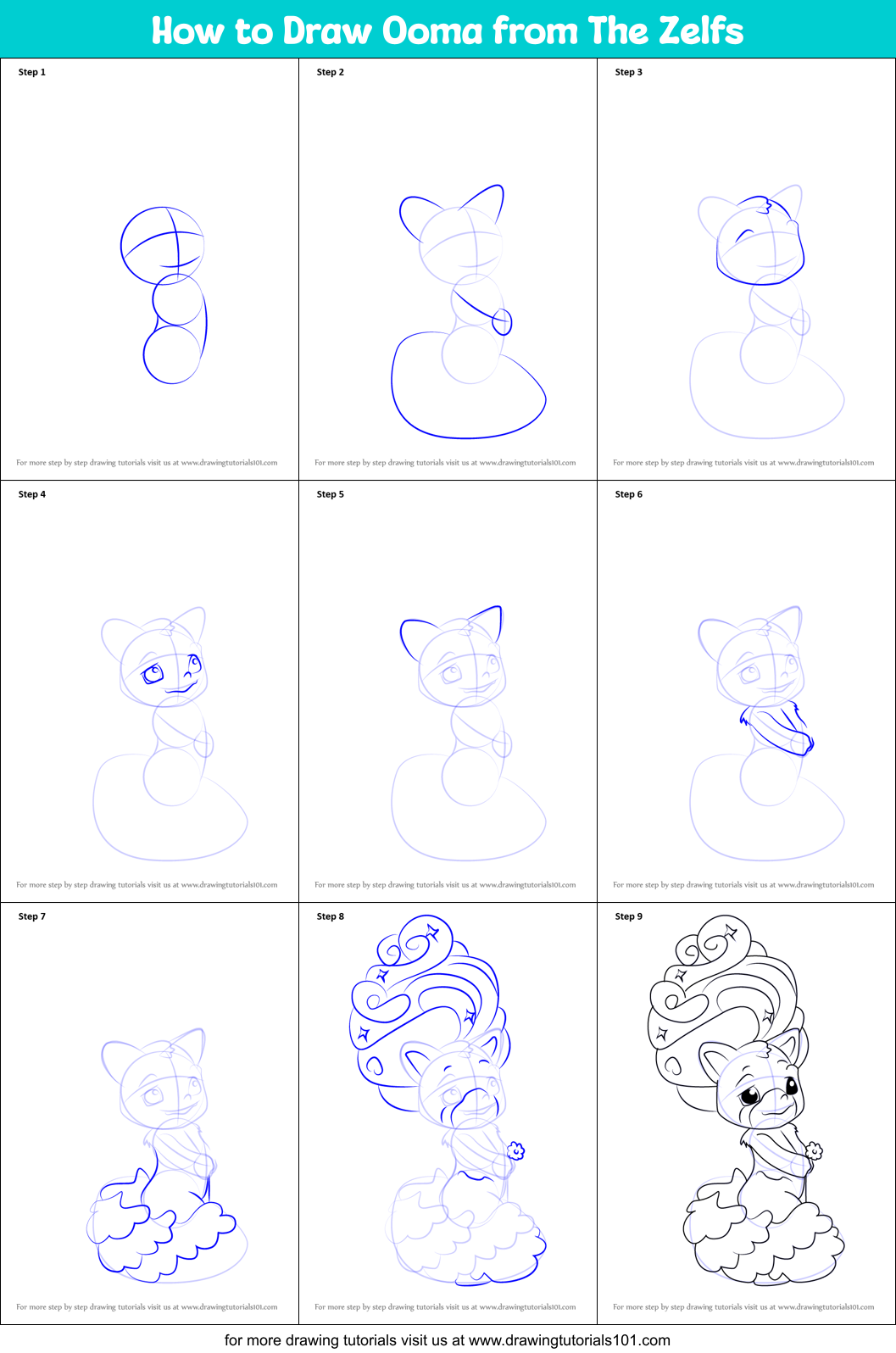 How to Draw Ooma from The Zelfs Printable Step by Step