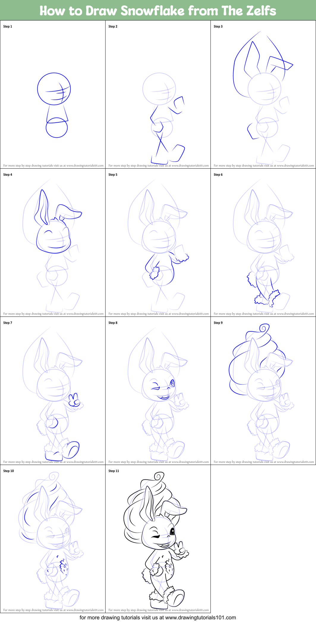 How to Draw Snowflake from The Zelfs Printable Step by Step