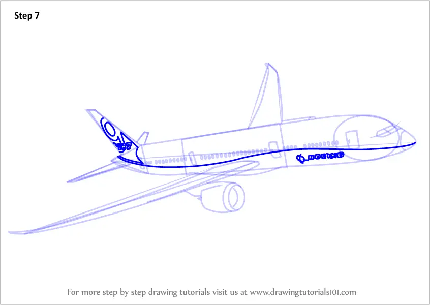 Download Learn How to Draw a Boeing 787 (Airplanes) Step by Step ...