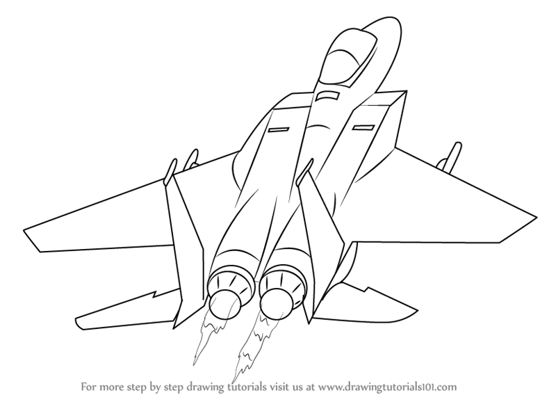 Sketch of a military aircraft vector • wall stickers jet, army, fighter |  myloview.com