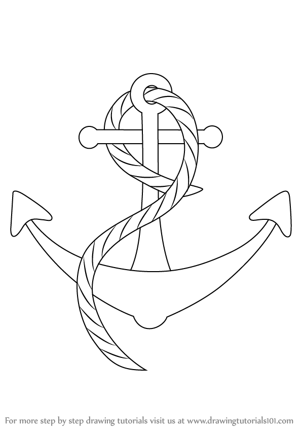 Learn How to Draw a Boat anchor (Boats and Ships) Step by 