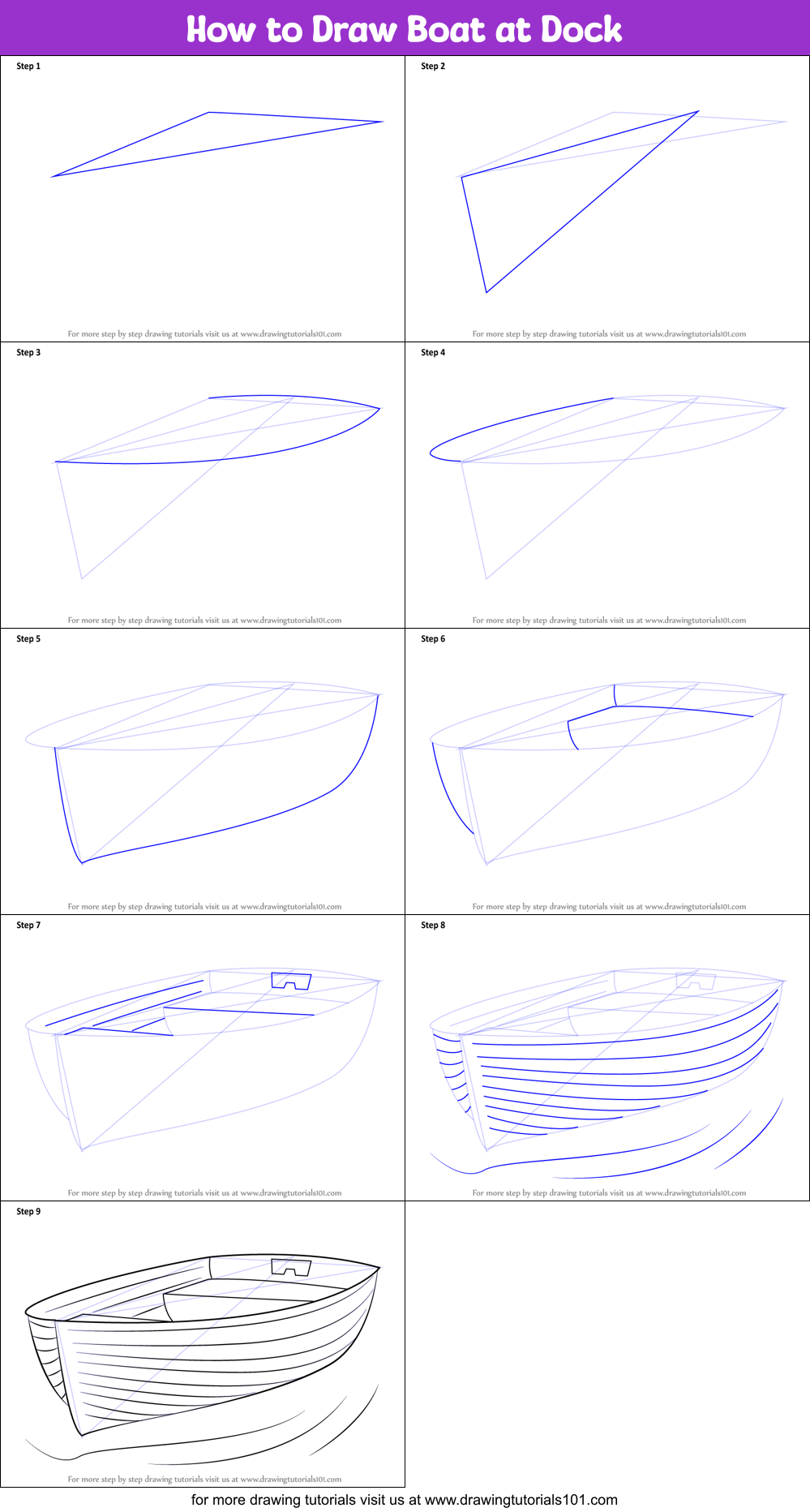 Yacht Drawing Tutorial - How to draw Yacht step by step