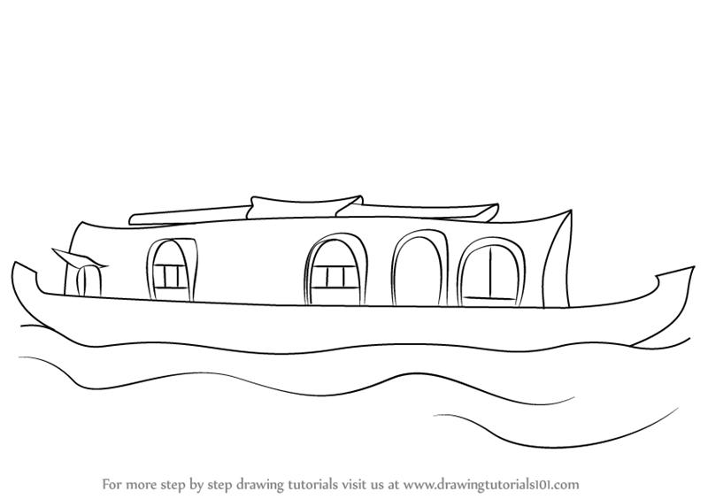 Aggregate 153+ house boat drawing super hot