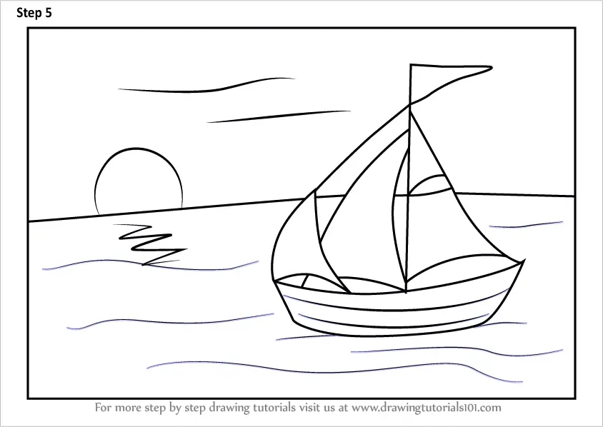 sailboat on water sketch