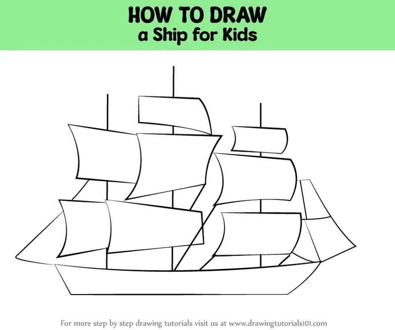 How to draw Ship easy drawing for kids step by step #drawing #art  #kidsvideo - YouTube