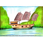 How to Draw Ship on Lake