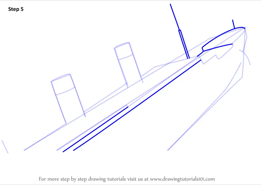 Learn How To Draw Titanic Sinking Boats And Ships Step By
