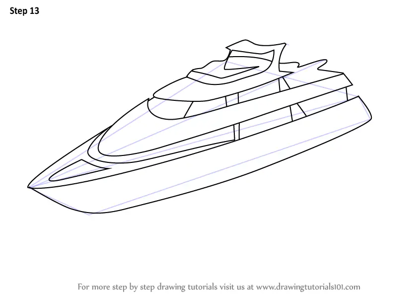 drawing of sailing yacht
