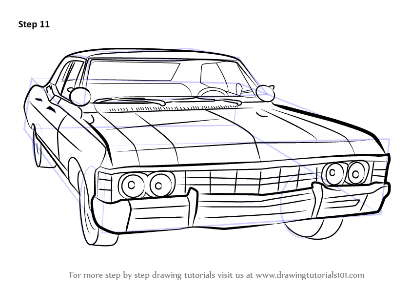 Learn How to Draw a 1967 Chevy Impala (Cars) Step by Step : Drawing ...