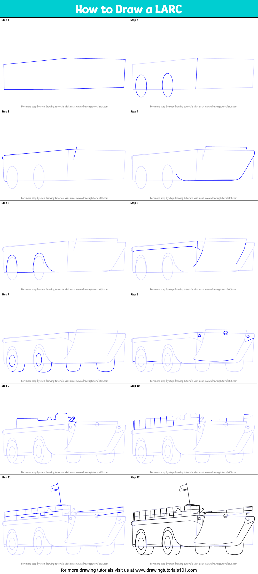 How to Draw a LARC Printable Step by Step