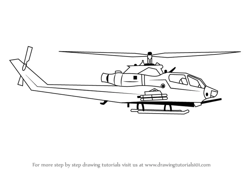 How To Draw A Helicopter - Easy Helicopter drawing step by step - YouTube