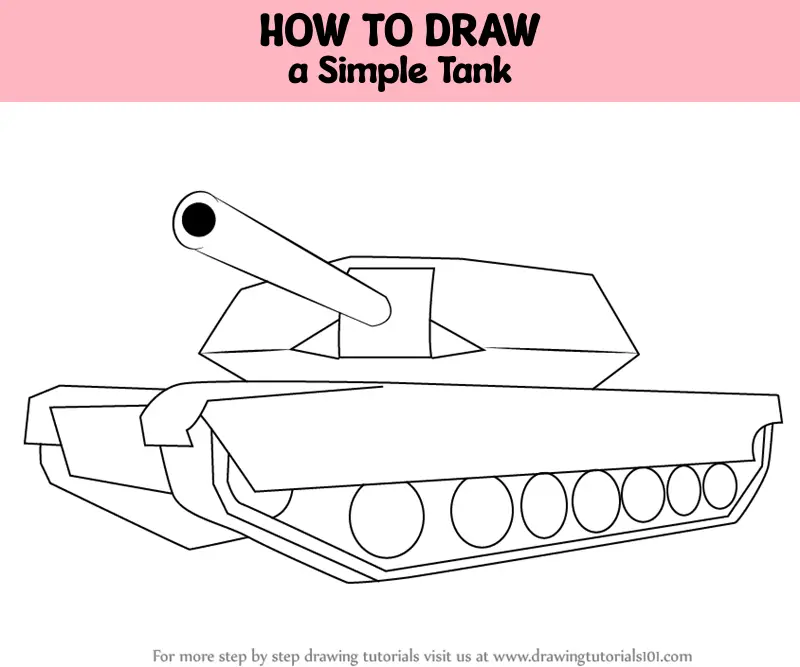 How to Draw a Simple Tank (Military) Step by Step | DrawingTutorials101.com