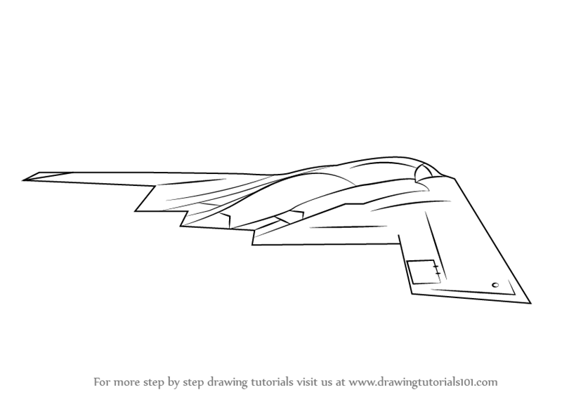 Learn How to Draw Stealth Bomber (Military) Step by Step : Drawing