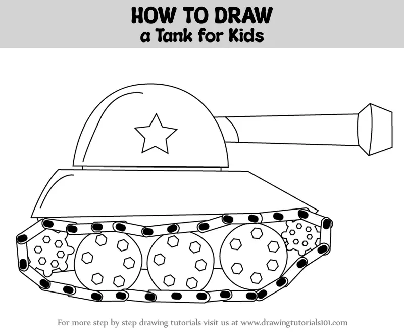 How to Draw a Tank for Kids (Military) Step by Step ...