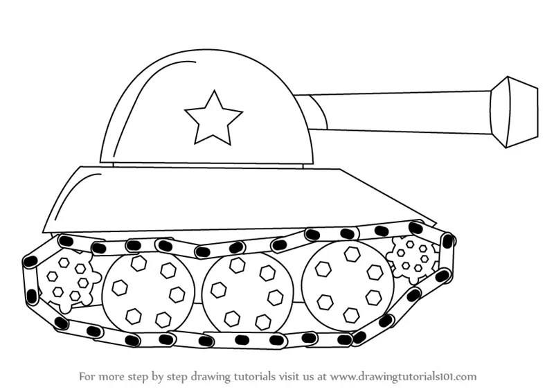 Learn How To Draw A Tank For Kids Military Step By Step Drawing Tutorials
