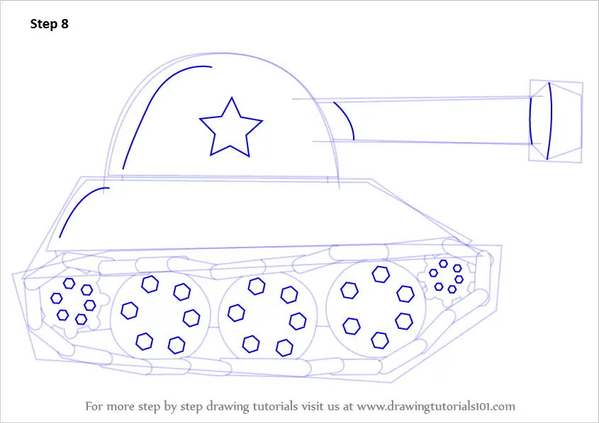 Learn How to Draw a Tank for Kids (Military) Step by Step : Drawing