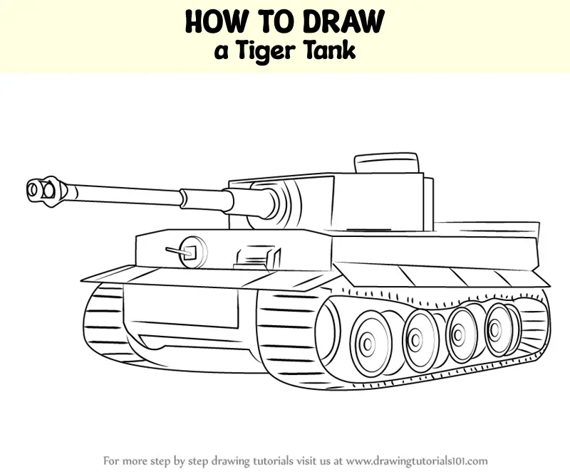 How to Draw a Tiger Tank (Military) Step by Step | DrawingTutorials101.com