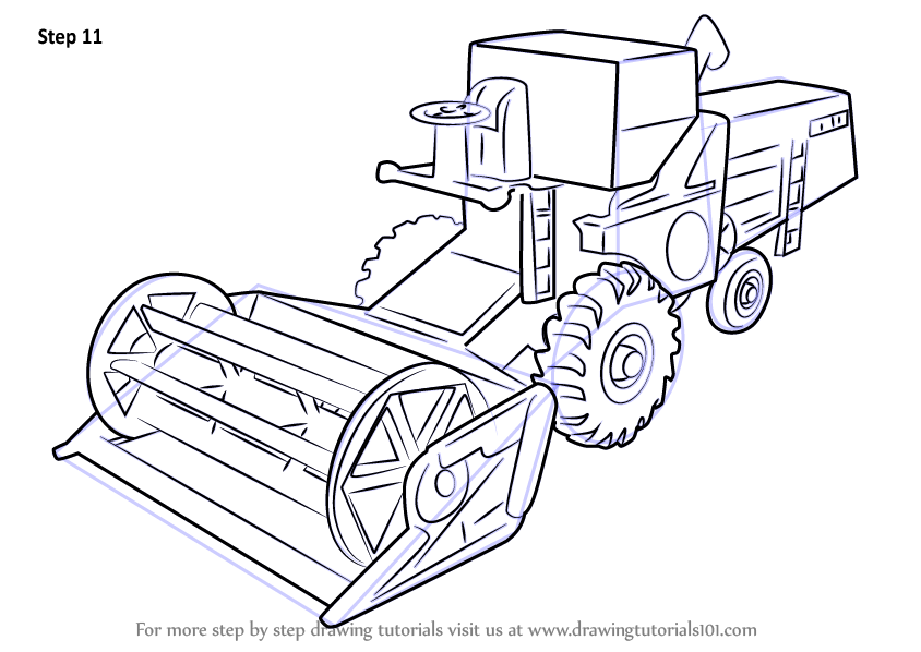 Learn How to Draw Combine Harvester (Other) Step by Step : Drawing