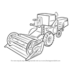 How to Draw Combine Harvester