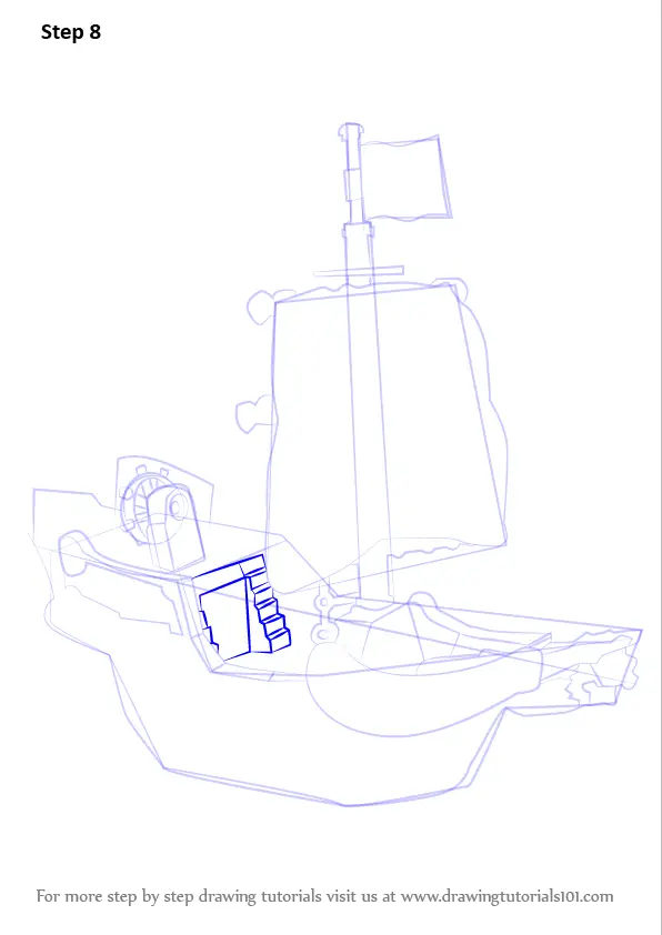 Learn How to Draw a Pirate Ship (Other) Step by Step : Drawing Tutorials