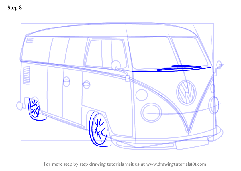 vw bus drawing