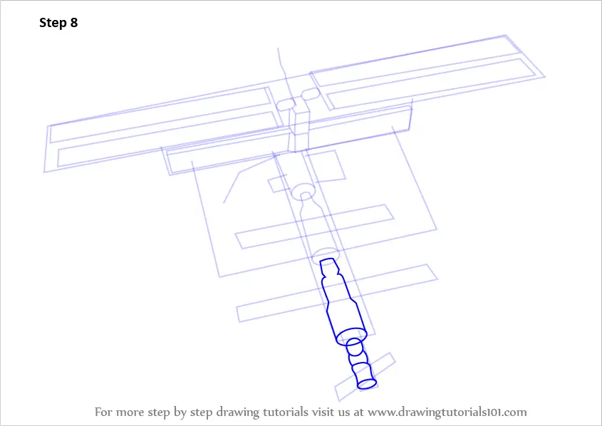 Learn How to Draw a Space Station (Outer Space) Step by Step : Drawing