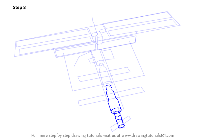 Learn How to Draw a Space Station (Outer Space) Step by Step : Drawing