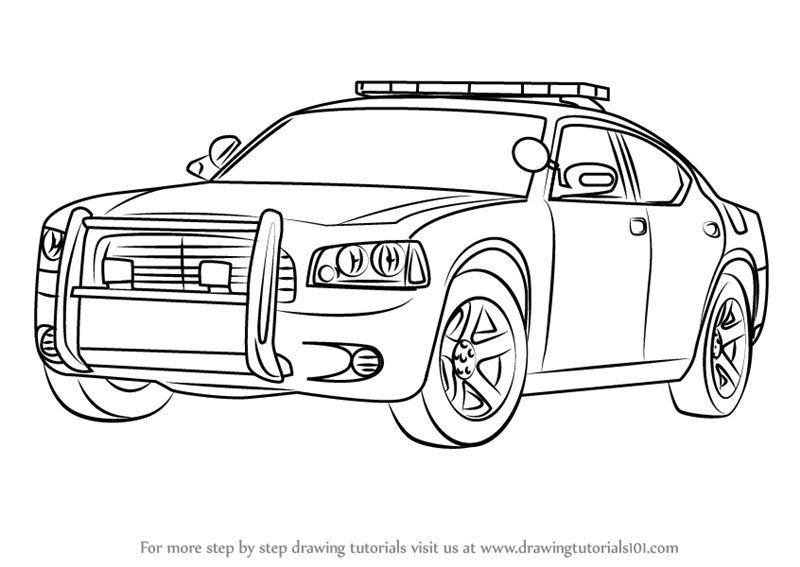 How to Draw a Police Car Step by Step