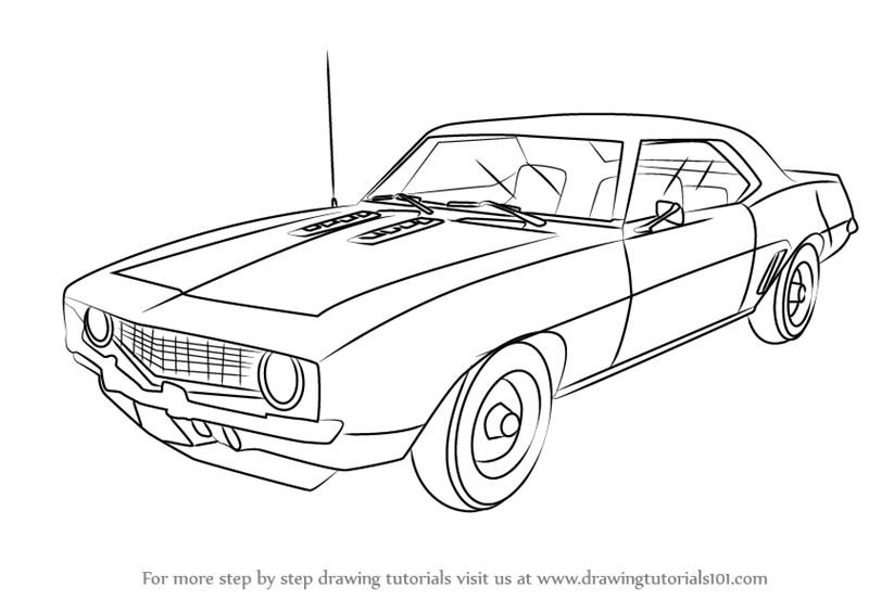 how to draw a camaro ss