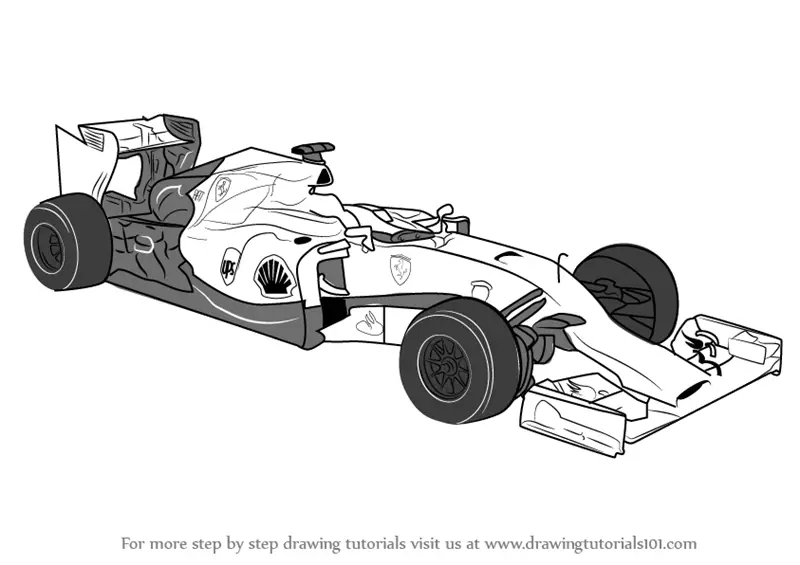 Learn How to Draw F1 Car Sports Cars Step by Step  Drawing Tutorials