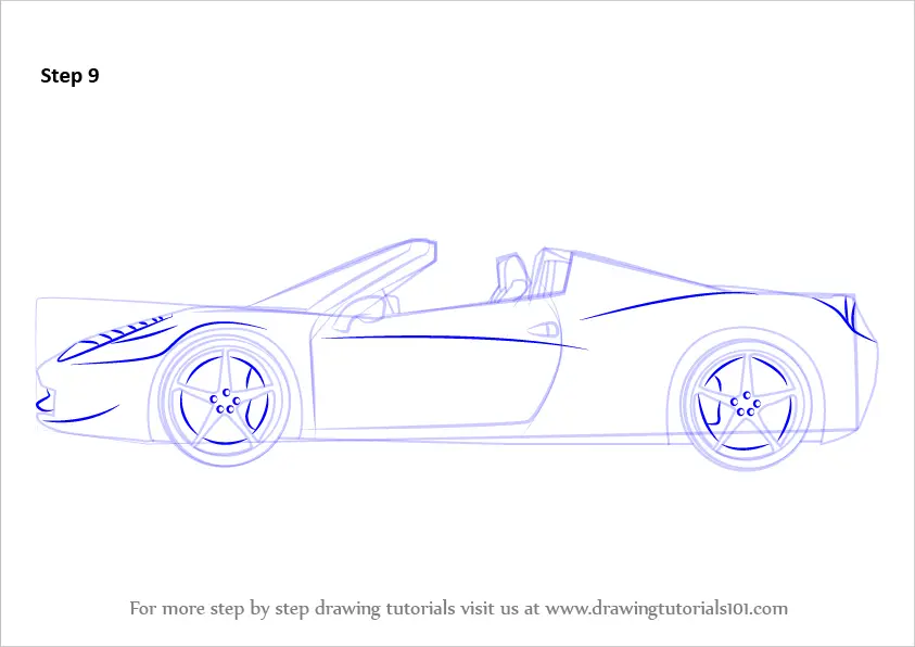 Learn How To Draw A Ferrari Sports Cars Step By Step