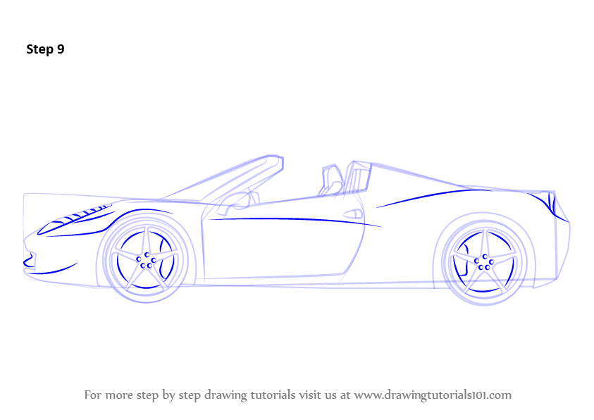 Learn How To Draw A Ferrari Sports Cars Step By Step