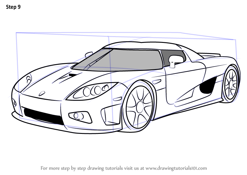 Learn How to Draw Koenigsegg CCX (Sports Cars) Step by Step : Drawing