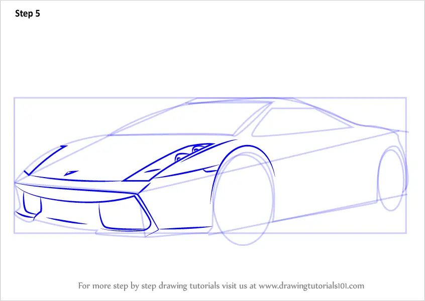 Learn How to Draw a Lamborghini Car (Sports Cars) Step by ...