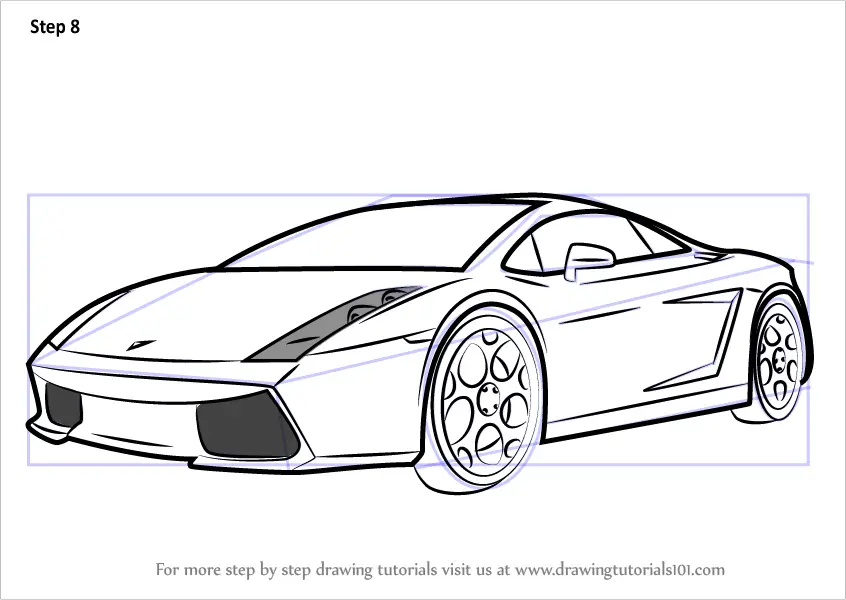Step by Step How to Draw a Lamborghini Car ...