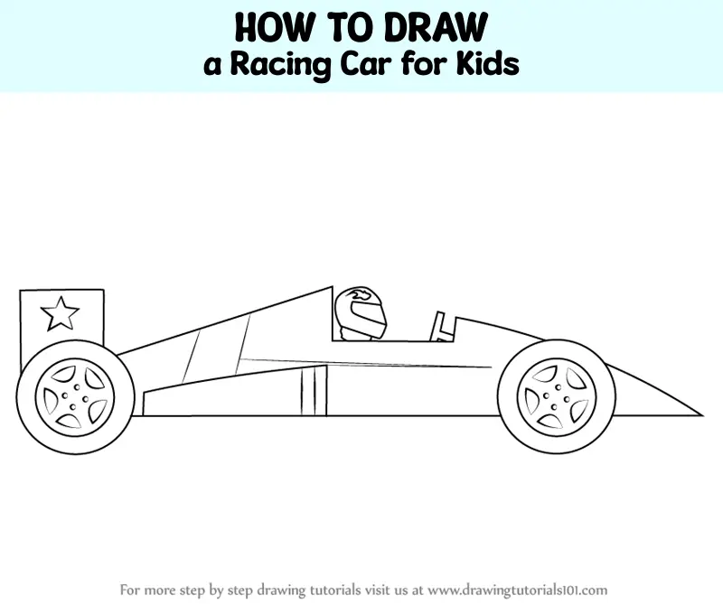 How to Draw a Racing Car for Kids (Sports Cars) Step by Step