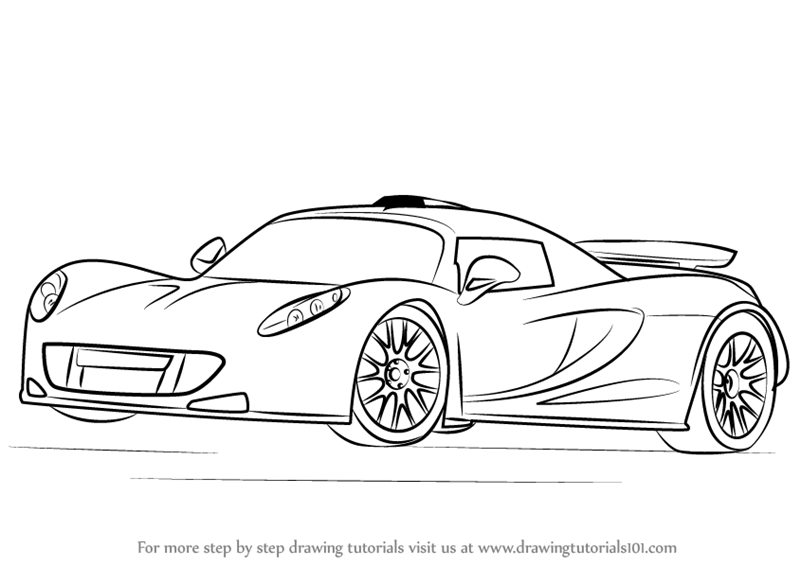 Learn How to Draw Venom GT (Sports Cars) Step by Step : Drawing Tutorials