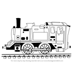 How to Draw Locomotive Steam Engine