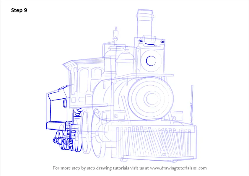 How to Draw Steam Locomotive (Trains) Step by Step ...