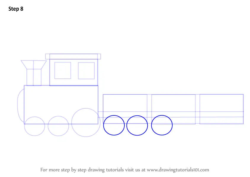 Learn How to Draw a Train for Kids (Trains) Step by Step : Drawing