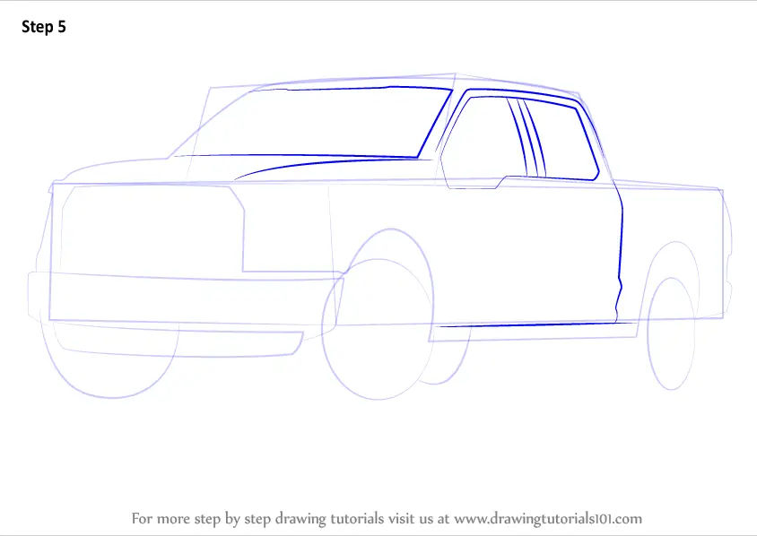 Learn How to Draw Ford F-150 Truck (Trucks) Step by Step : Drawing