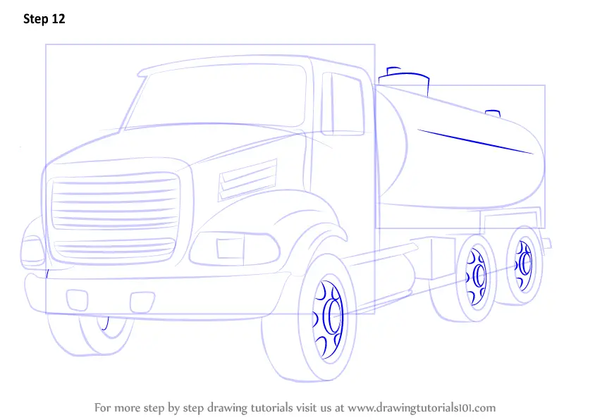 Fuel truck hand drawn outline doodle icon. tanker truck, gasoline • wall  stickers automotive, power, white | myloview.com