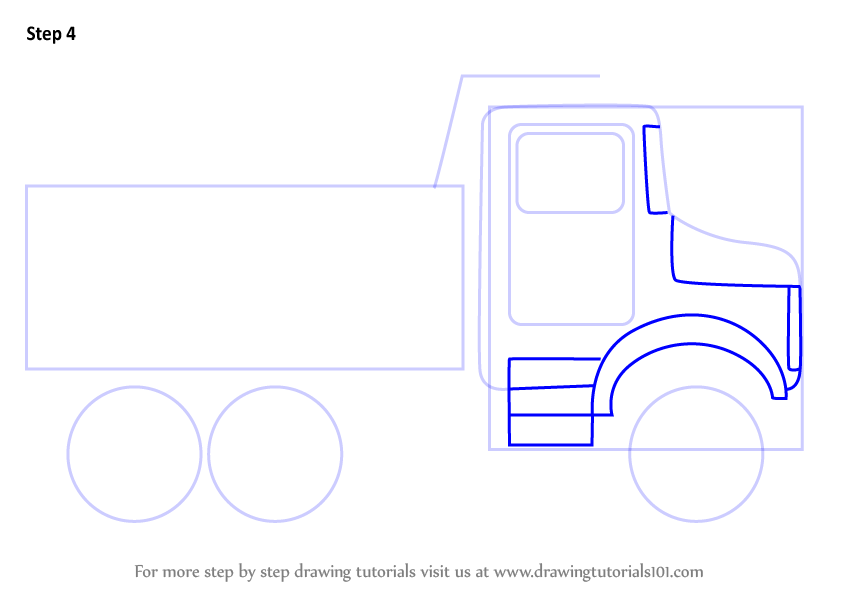 Learn How to Draw Simple Dump Truck (Trucks) Step by Step : Drawing