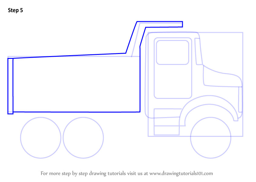 Learn How to Draw Simple Dump Truck (Trucks) Step by Step : Drawing