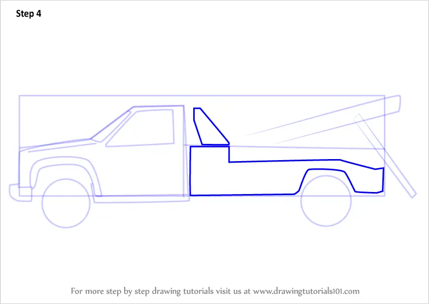Learn How to Draw a Tow Truck (Trucks) Step by Step : Drawing Tutorials