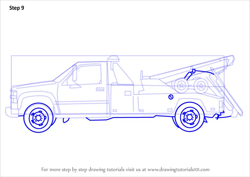 Learn How to Draw a Tow Truck (Trucks) Step by Step