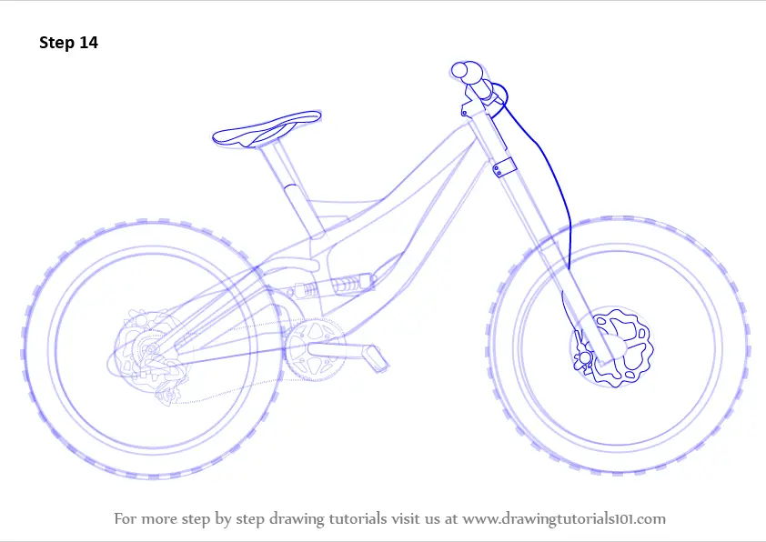 Step by Step How to Draw a Bicycle : DrawingTutorials101.com