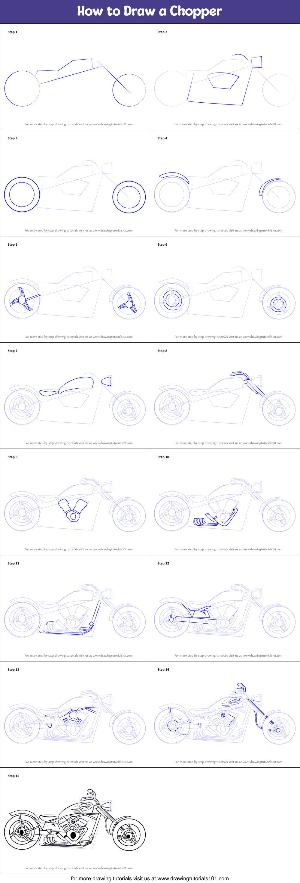 How to Draw a Chopper Printable Step by Step